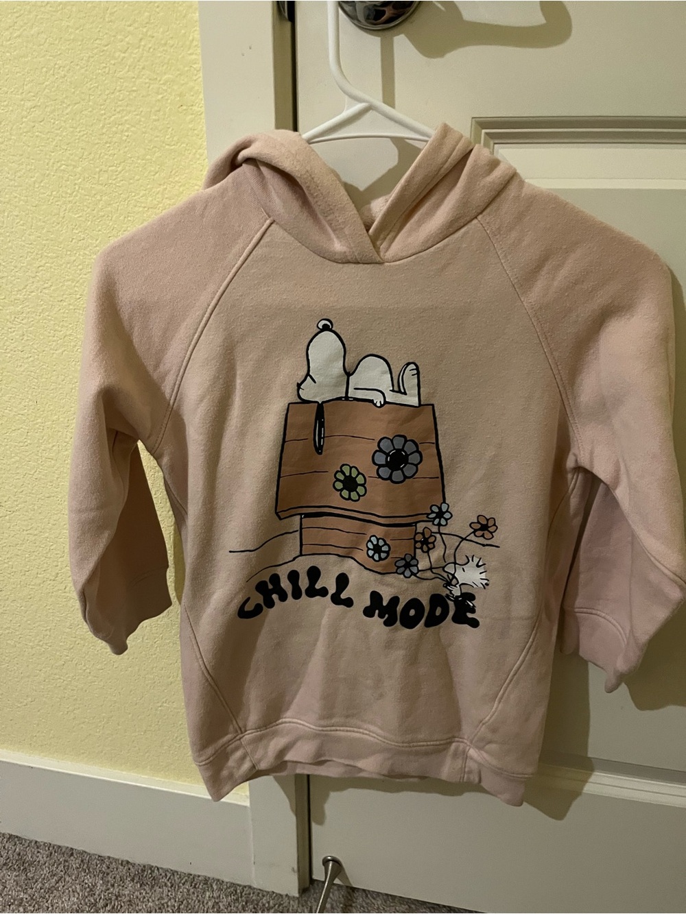 Old Navy Light Pink Snoopy 'Chill Mode' Graphic Hoodie